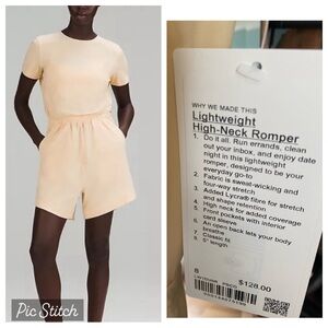LULULEMON Light Weight High Neck Romper 8 Prosecco NWT